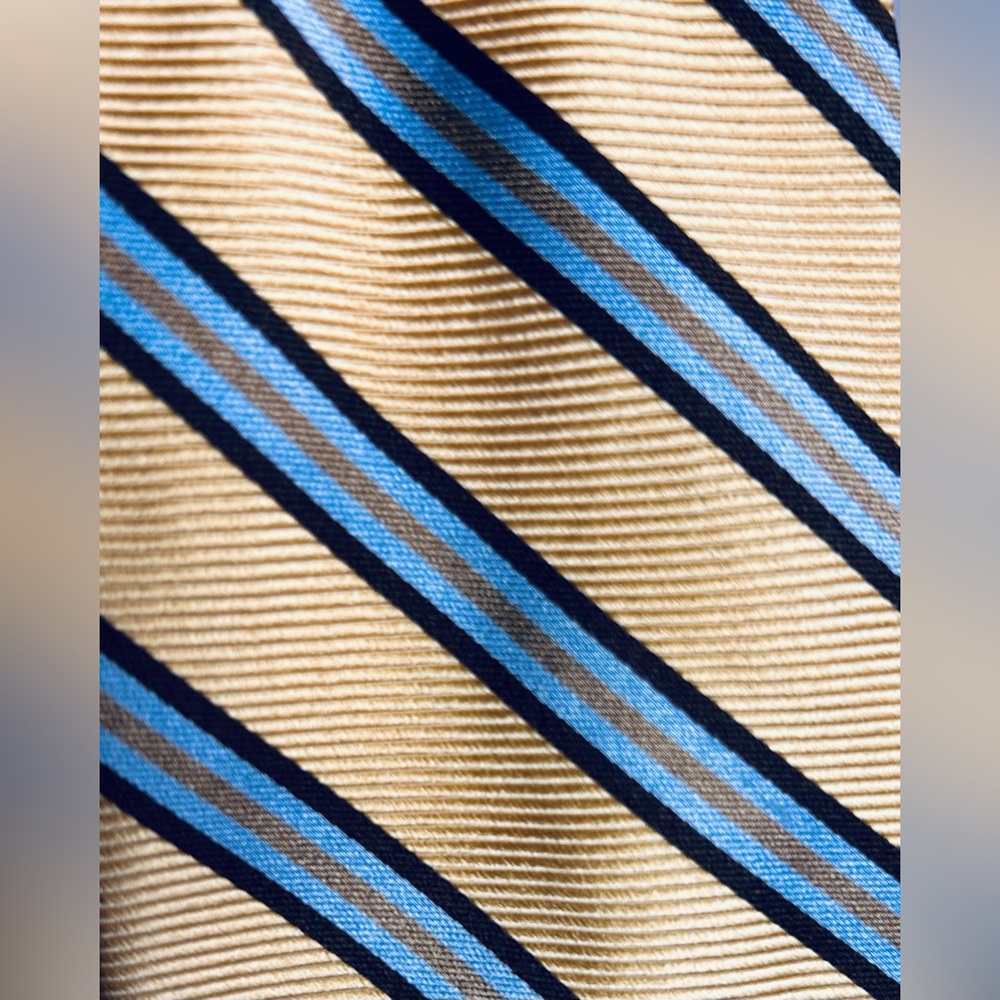NWT Brooks Brothers Makers Pure Silk Golden Striped Tie made in USA